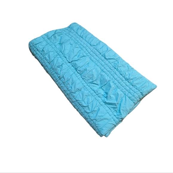 Pottery Barn Teen Ruched Comforter Turquoise Blue Twin Preppy - Picture 2 of 7
